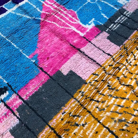 Vibrant Azilal Handmade Moroccan Rug - 9'x5' - Wool Carpet - Picture 2 of 4